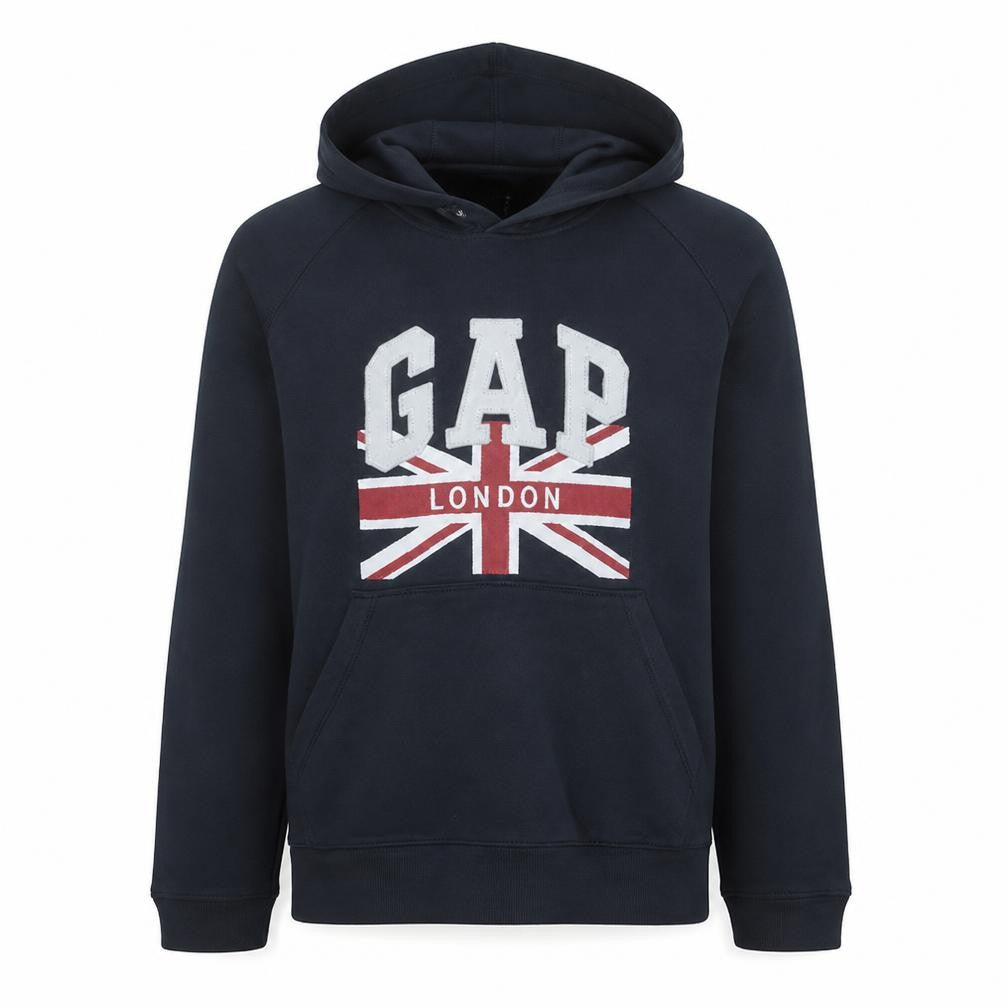 Gap Men's Blue London Logo Pullover Hoodie Size M
