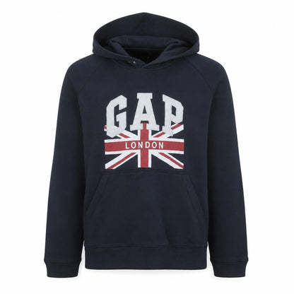 Gap Men's Blue London Logo Pullover Hoodie Size M