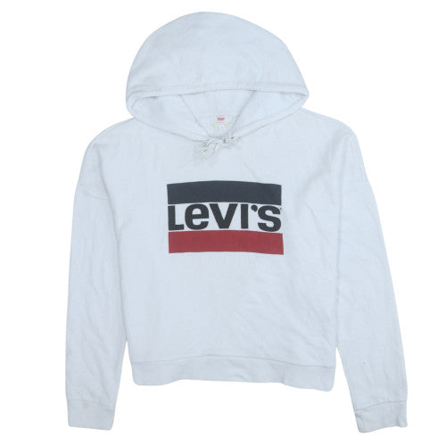 Womens UK Size S Levi's White Pullover Hoodie