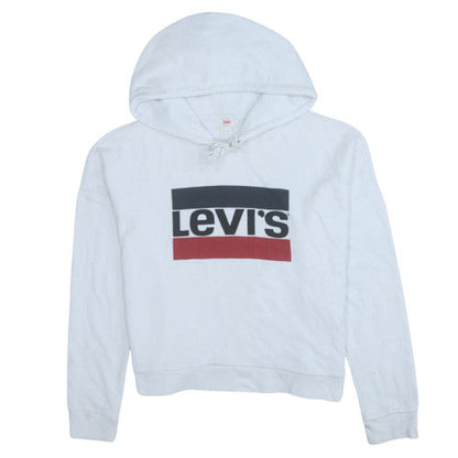 Womens UK Size S Levi's White Pullover Hoodie