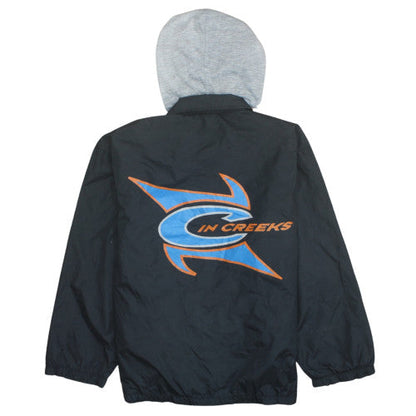 Creeks Boys Black Hooded Windbreaker Jacket 14 Years