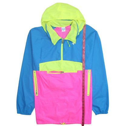 Salik International Womens Multicoloured Size 14 80s Retro Hooded Anorak Jacket