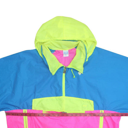 Salik International Womens Multicoloured Size 14 80s Retro Hooded Anorak Jacket