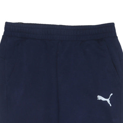 Puma Men's Navy Blue L Jogger Sweatpants with Elastic Waist