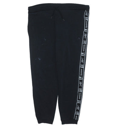 Mens UK Size L Reebok Regular Fit Jogger Black Trousers