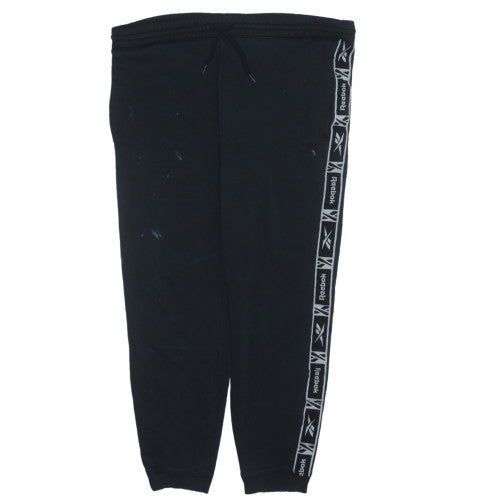 Mens UK Size L Reebok Regular Fit Jogger Black Trousers