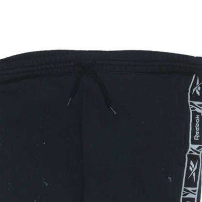 Mens UK Size L Reebok Regular Fit Jogger Black Trousers