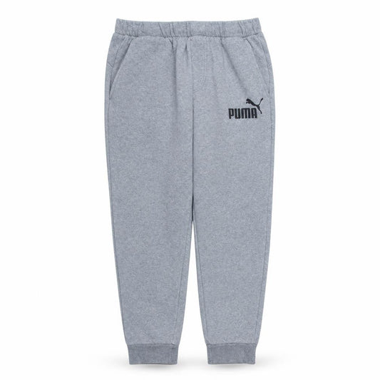 Front view of Puma Men's Grey Fleece Jogger Trousers, size L, Comfortable Warm Activewear
