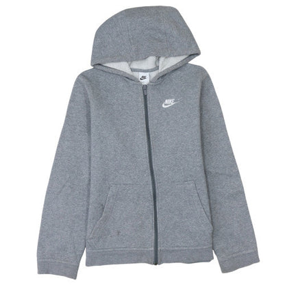 Nike Boys Grey Full Zip Hoodie XL 158-170cm Fleece Lined Sweatshirt