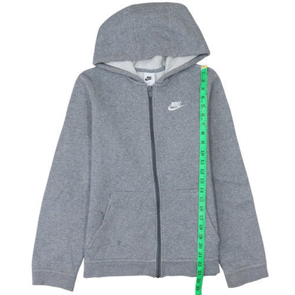 Nike Boys Grey Full Zip Hoodie XL 158-170cm Fleece Lined Sweatshirt