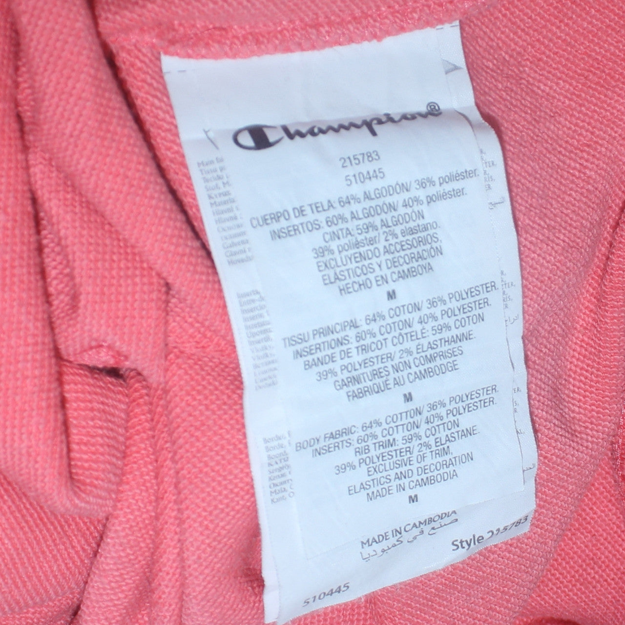 Mens UK Size M Champion Pink Pullover Hoodie