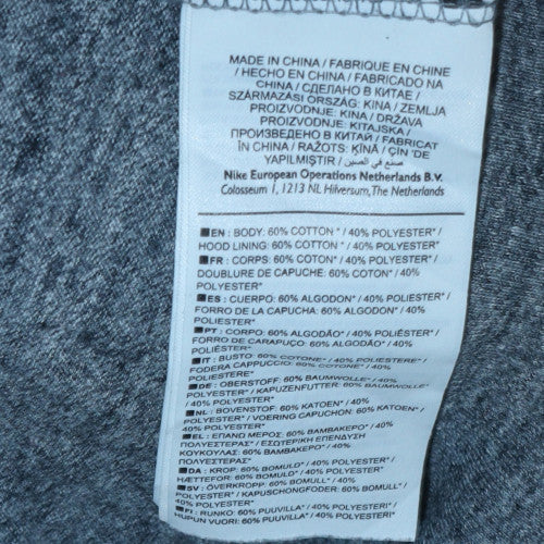 Mens UK Size L Nike Grey Full Zip Hoodie