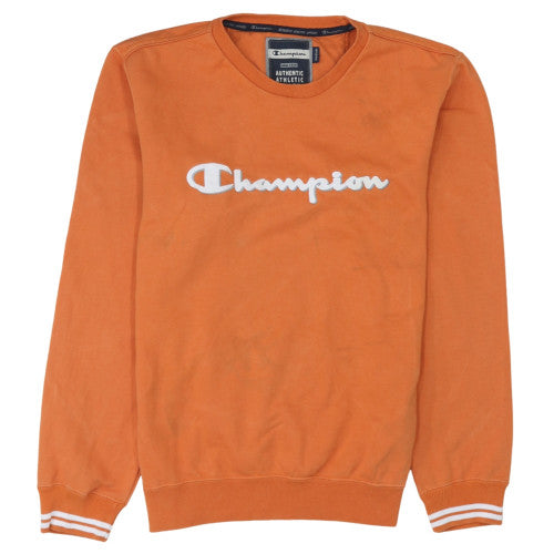 Mens UK Size M Champion Orange Pullover Sweatshirt