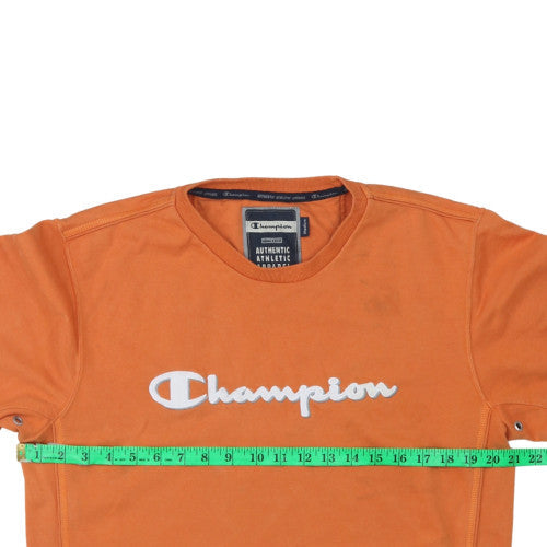 Mens UK Size M Champion Orange Pullover Sweatshirt