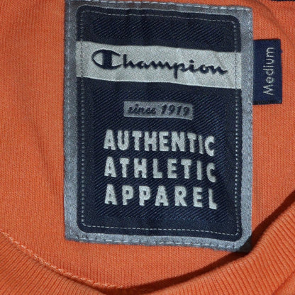 Mens UK Size M Champion Orange Pullover Sweatshirt