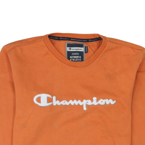 Mens UK Size M Champion Orange Pullover Sweatshirt