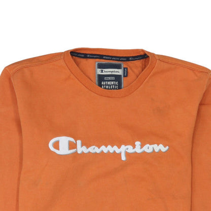 Mens UK Size M Champion Orange Pullover Sweatshirt