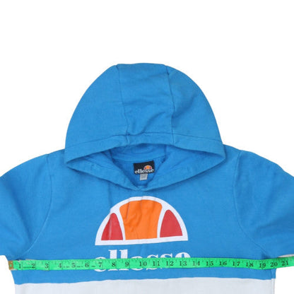 Ellesse Boys Blue & White Pullover Hoodie 13-14 Years Cotton Blend