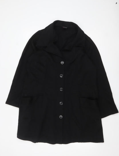 Womens UK Size 18 YOURS CLOTHING Black Overcoat