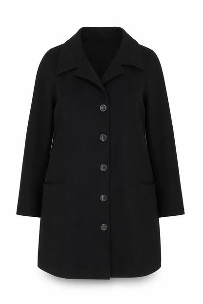 Womens UK Size 18 YOURS CLOTHING Black Overcoat