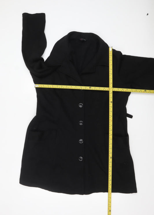 Womens UK Size 18 YOURS CLOTHING Black Overcoat