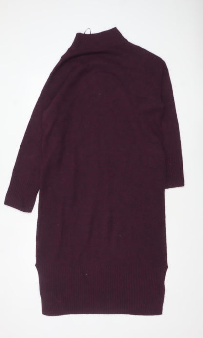 Nutmeg Women’s Purple Knit Jumper Dress Size 12-14 Long Sleeve