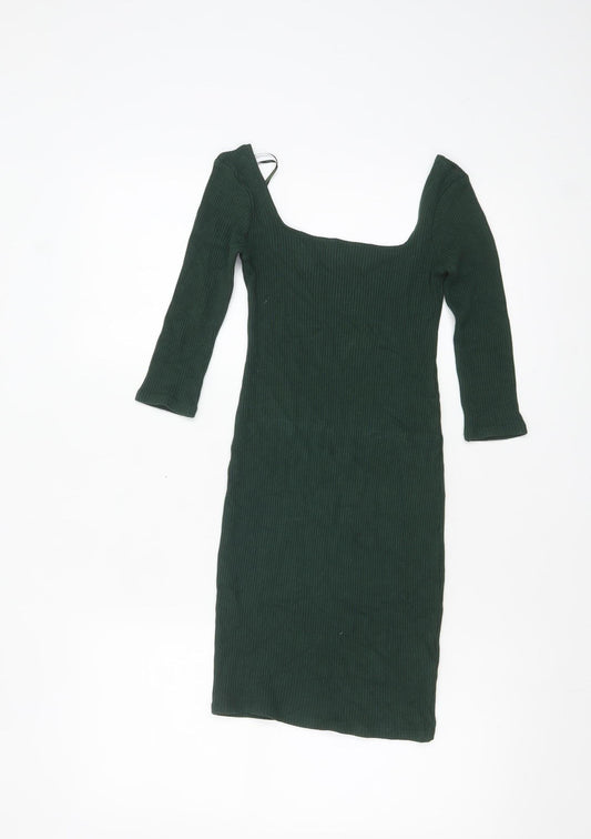 Pull&Bear Women’s Green Bodycon Knee Length Dress Size 8