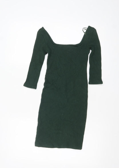 Pull&Bear Women’s Green Bodycon Knee Length Dress Size 8