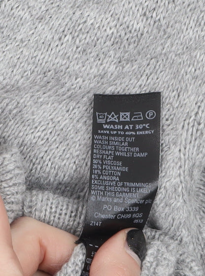 Womens UK Size 10 Marks and Spencer Grey Cardigan Jumper