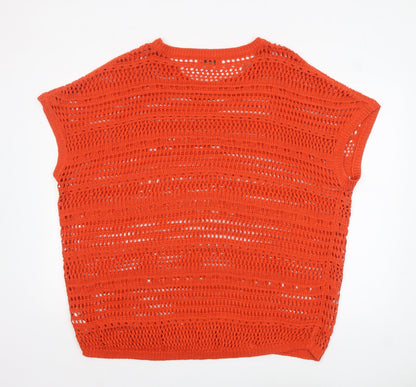 Womens UK Size 22 F&F Orange Pullover Jumper