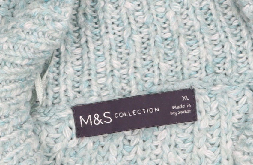 Womens UK Size XL Marks and Spencer Green Pullover Jumper