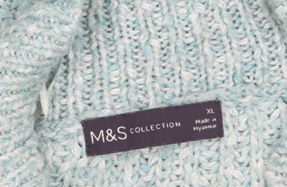Womens UK Size XL Marks and Spencer Green Pullover Jumper
