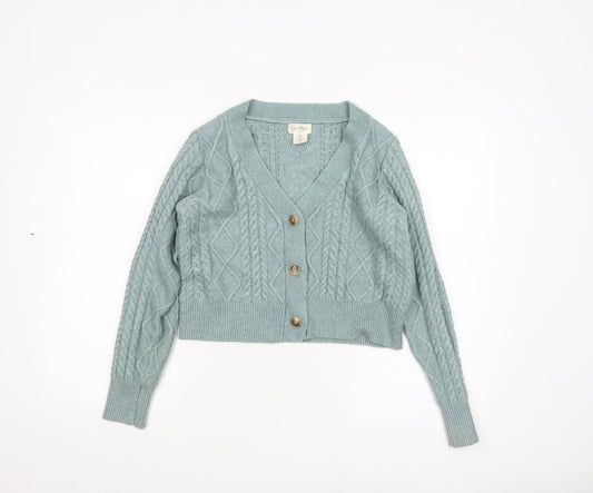 Womens UK Size L Jessica Simpson Green Cardigan Jumper