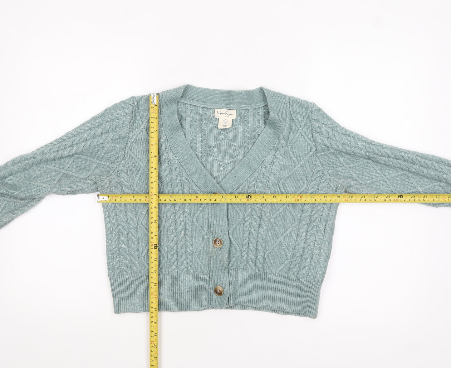 Womens UK Size L Jessica Simpson Green Cardigan Jumper