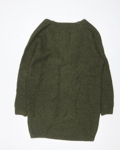 Womens UK Size S ICHI Green Cardigan Jumper