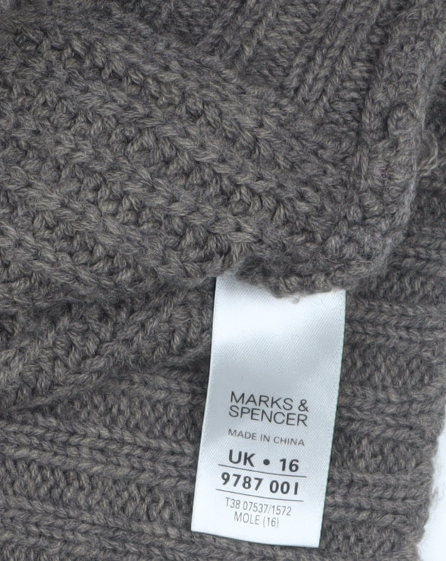 Womens UK Size 16 Marks and Spencer Brown Tunic Jumper