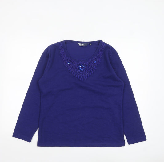 Womens UK Size S Isle Blue Basic T-Shirt
