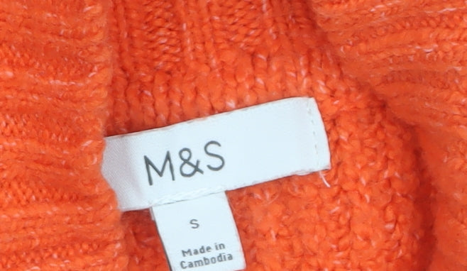 Womens UK Size S Marks and Spencer Orange Pullover Jumper