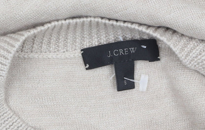J.Crew Women's Beige Sequin Embellished Crew Neck Wool Blend Jumper Size S