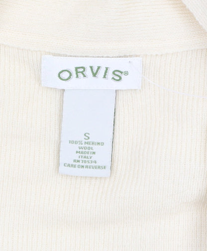 Orvis Women's Ivory Merino Wool Long Sleeve Cardigan S