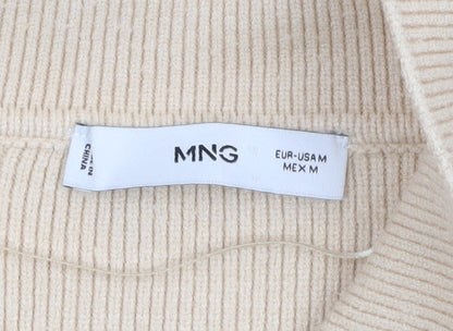 Womens UK Size M MNG Beige Henley Jumper