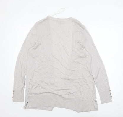 Womens UK Size 14 Laura Ashley Grey Cardigan Jumper