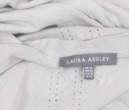 Womens UK Size 14 Laura Ashley Grey Cardigan Jumper
