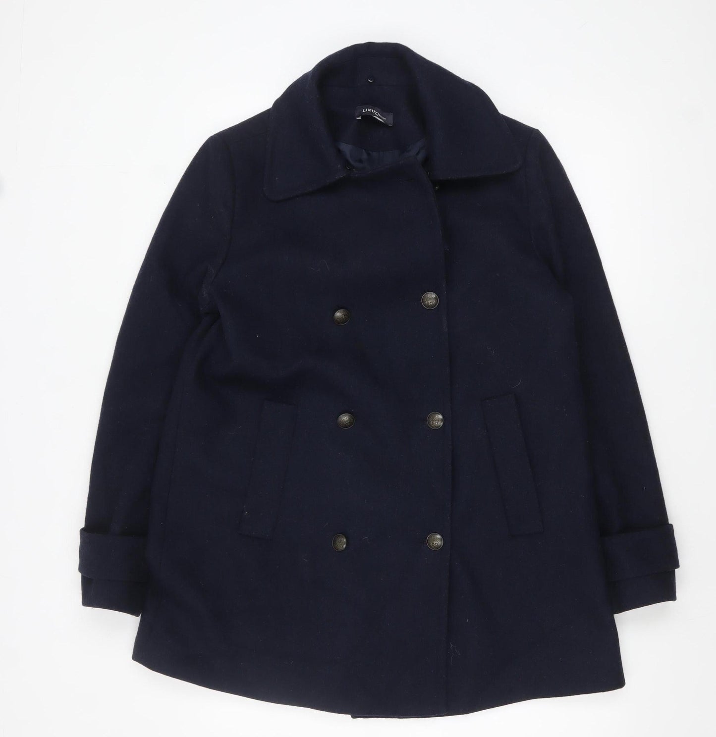 Marks and Spencer Women’s Navy Wool Blend Pea Coat UK 12