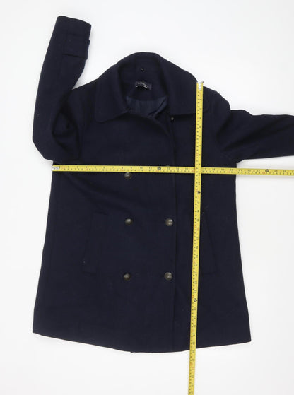 Marks and Spencer Women’s Navy Wool Blend Pea Coat UK 12