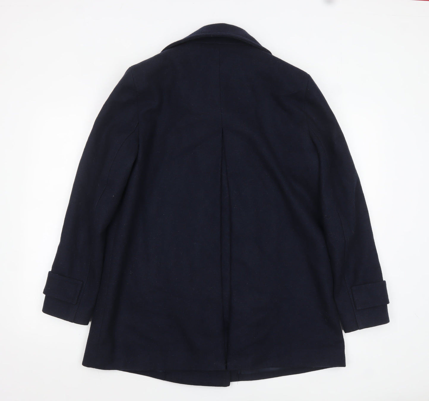 Marks and Spencer Women’s Navy Wool Blend Pea Coat UK 12