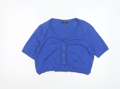 Womens UK Size 14 Marks and Spencer Blue Cardigan Jumper