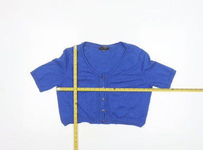 Womens UK Size 14 Marks and Spencer Blue Cardigan Jumper