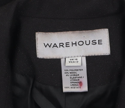 Womens UK Size 16 Warehouse Regular Black Blazer