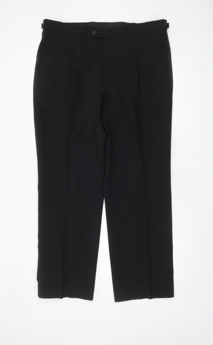 1860 Menswear Black Polyester Men's Dress Pants 40in Waist Regular Fit